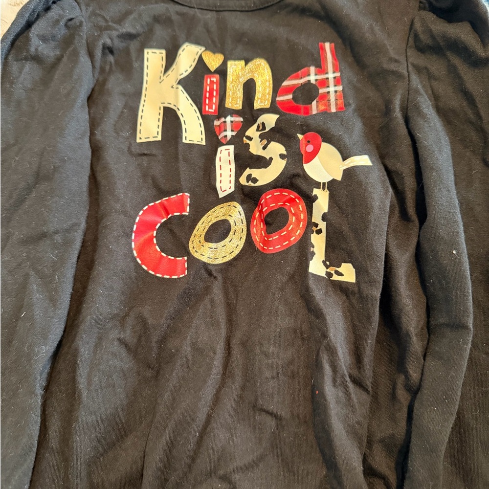 Kids Black Graphic Long Sleeve Shirt